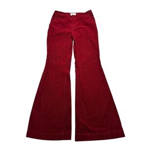 Anthropologie High Rise Flare Corduroy Pants Jeans Wine Burgundy Women’s 6